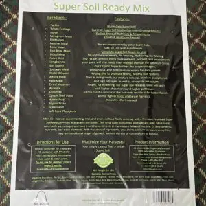 A bag of soil with instructions on how to use it.